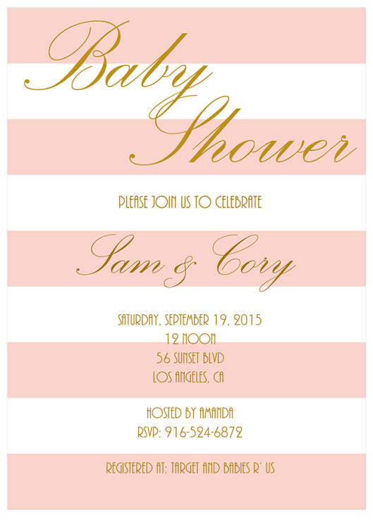 Blush Pink Baby Shower Invitations